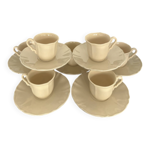 Service café 7 tasses - ivoire