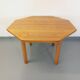 Table octogonale vintage des années 80 en orme avec rallonge