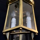Lantern 2 lights in bronze and brass