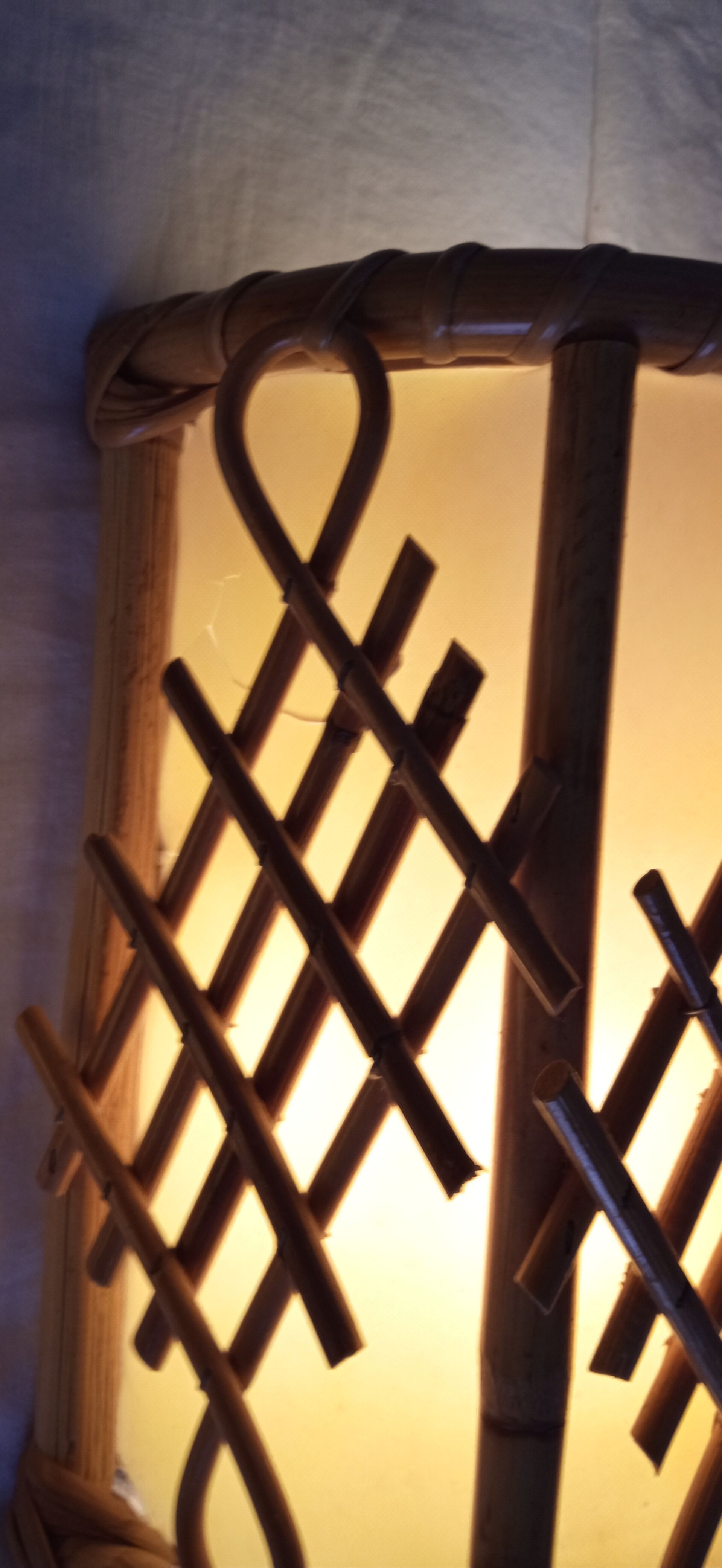 Pair of bamboo sconces 70s