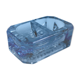 Salt shaker in electric blue molded glass