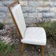 Chaise vintage Baumann cuir moucheté blanc gris