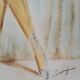 1950s watercolor lithograph by Lesage