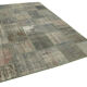 Hand-knotted anatolian contemporary 196 cm x 301 cm grey patchwork carpet