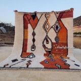 Handwoven terracotta wool rug 150/250cm