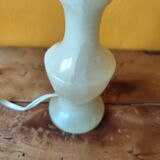 Beige marbled stone lamp - small alabaster lamp