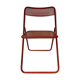 Old folding chair metal perforated red 60s, 70s, vintage