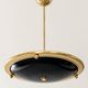 Vintage suspension in gilded brass and black lacquer – Sculptural design from the 70s