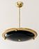 Vintage suspension in gilded brass and black lacquer – Sculptural design from the 70s