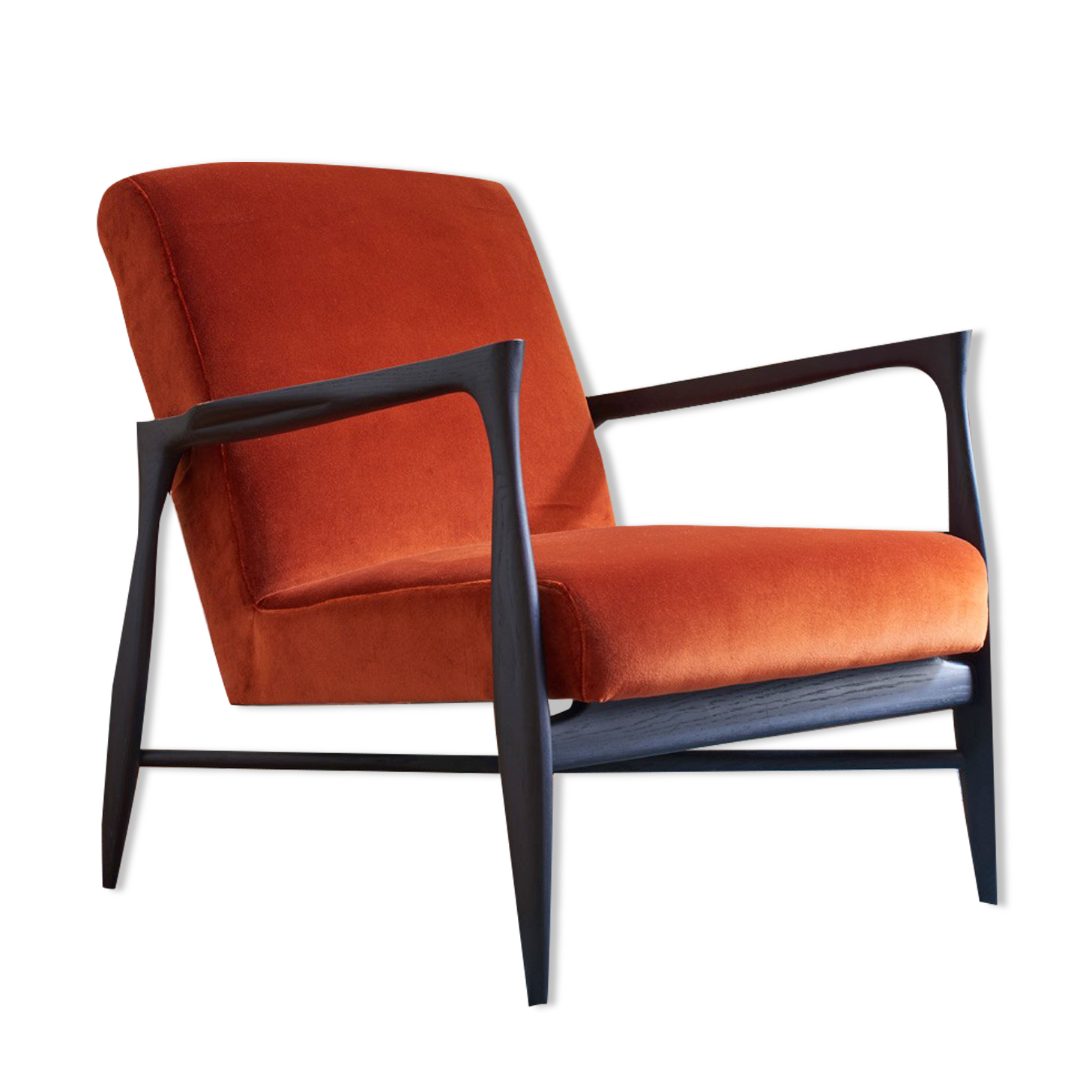 Floating Velvet Armchair Fox Red Edition