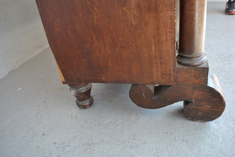 Credenza in mahogany door flame time XIX