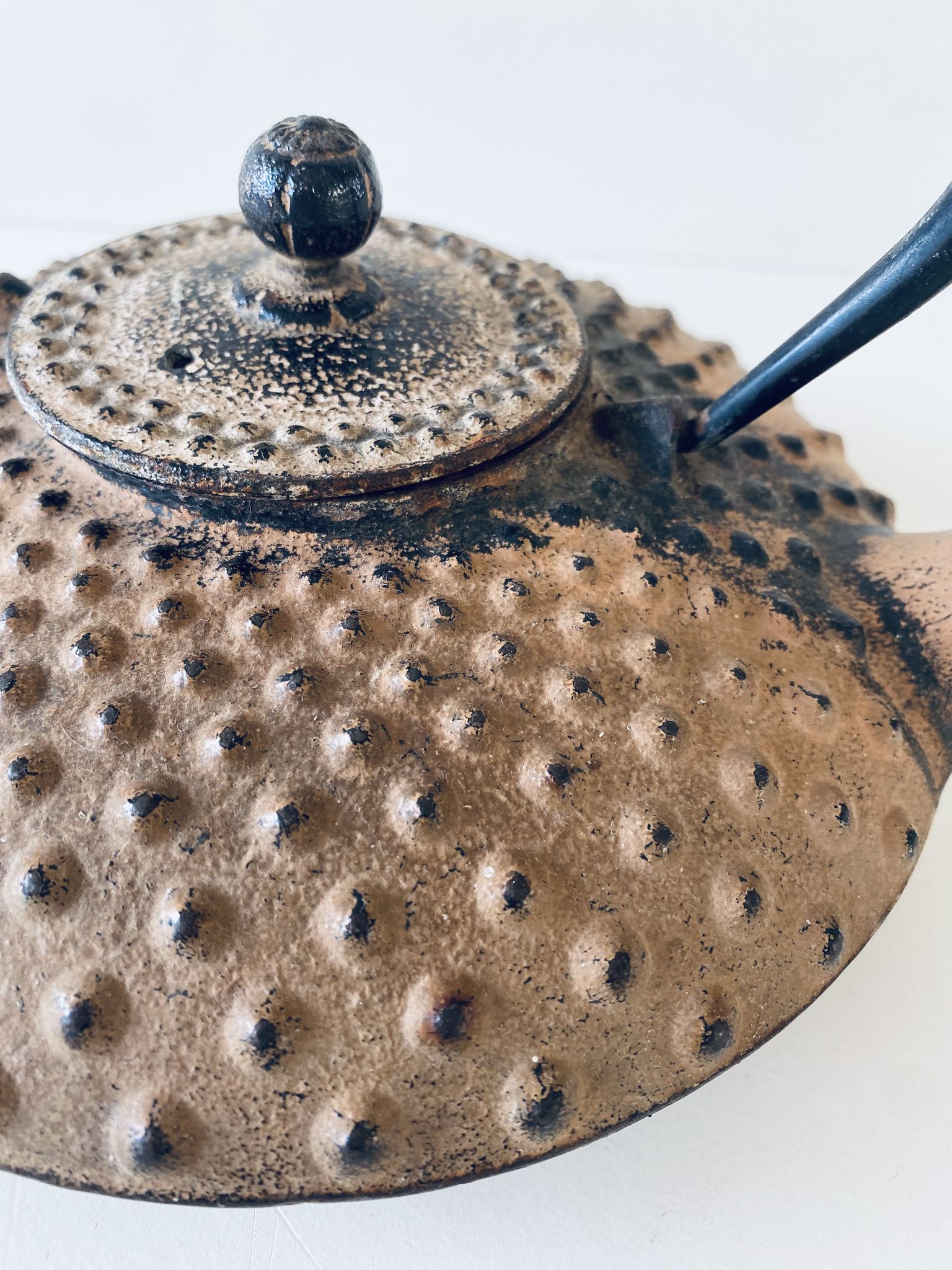 Ancient Japanese teapot in cast iron