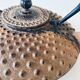 Ancient Japanese teapot in cast iron