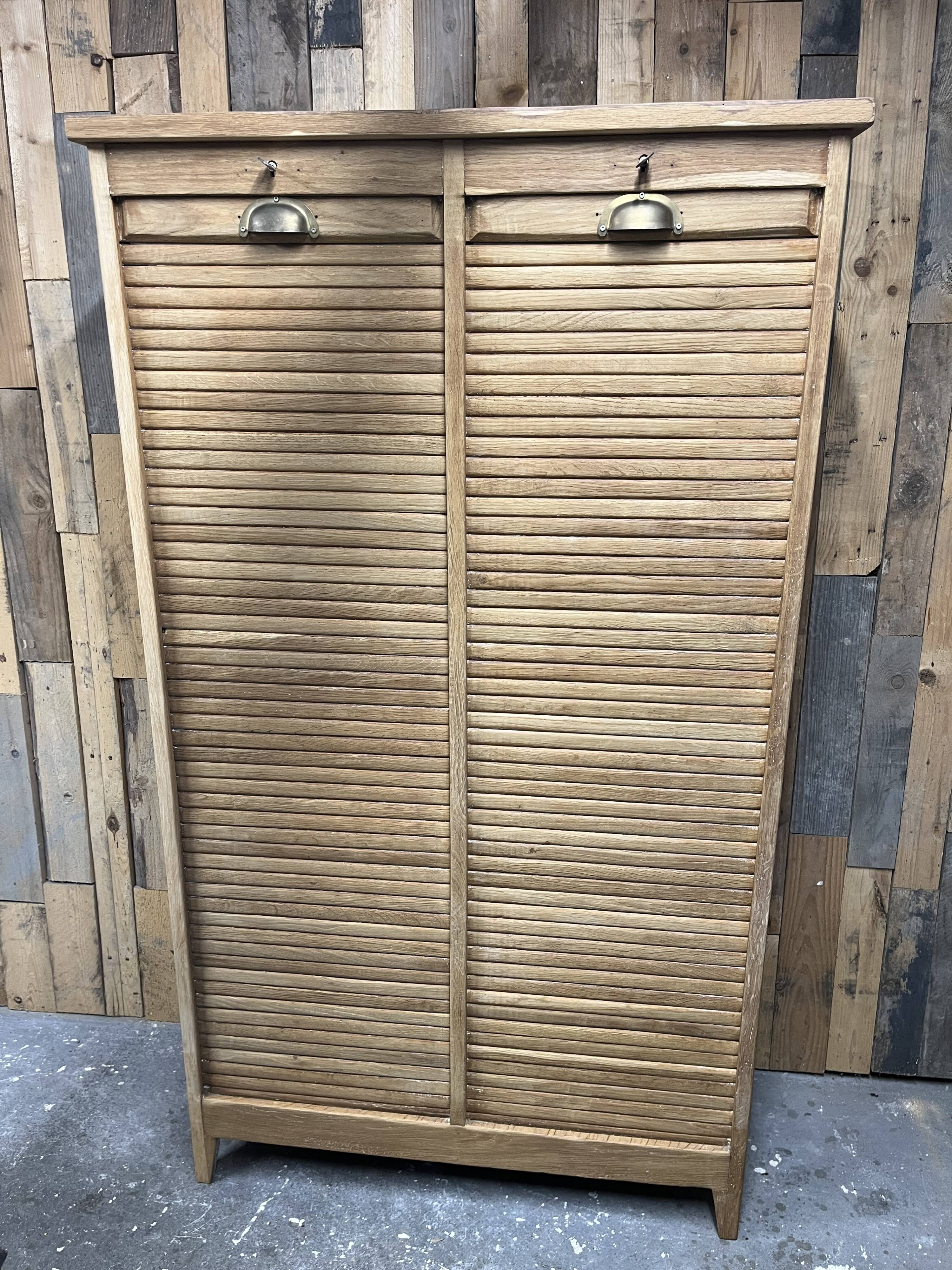 Meuble classeur à rideau double  chêne
