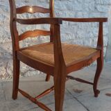 Mulched armchair with louis XV style headbands in solid wood