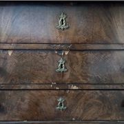 Commode Empire plateau en acajou et marbre