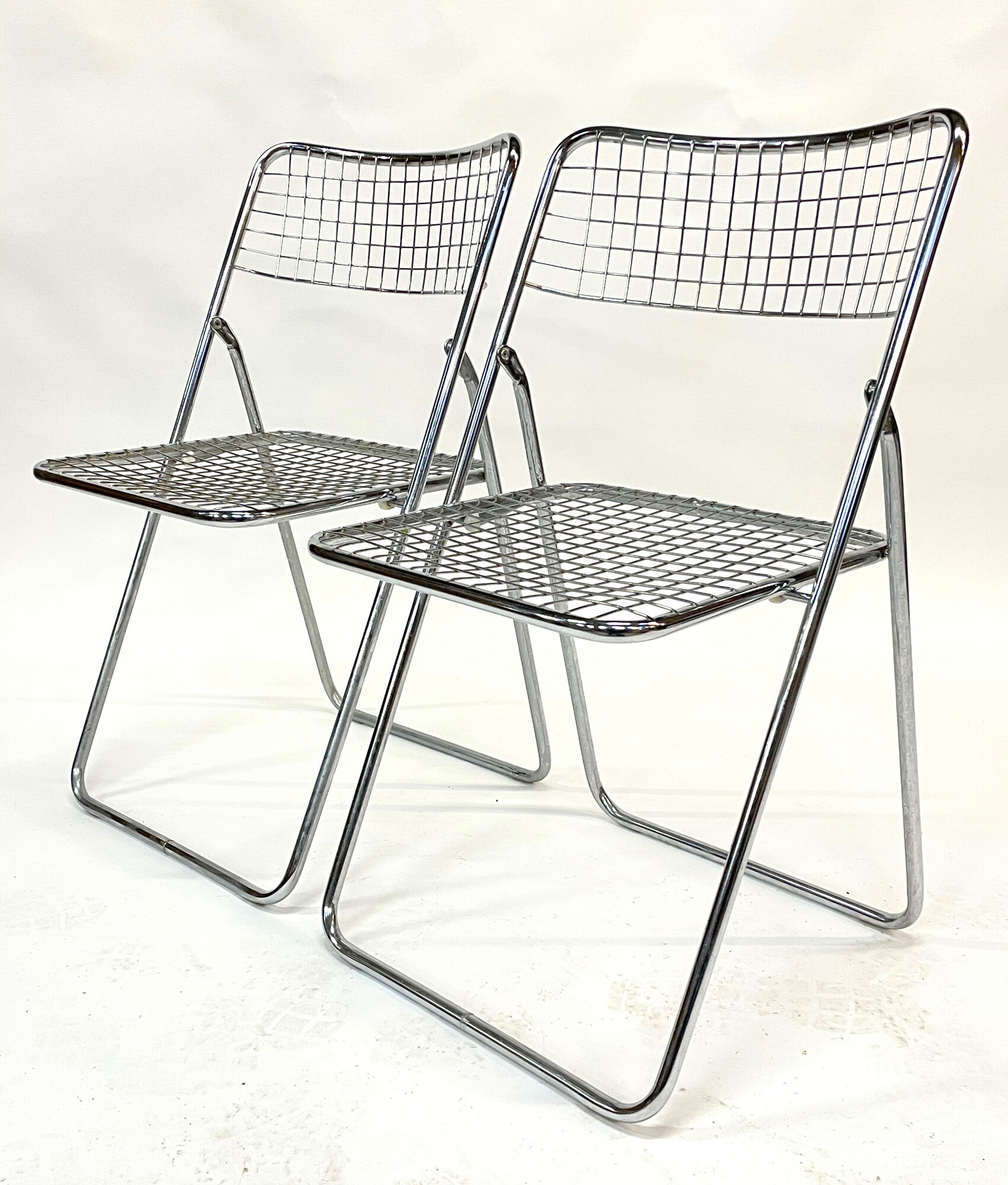 Set of four chrome folding chairs by Niels Gammelgaard for Ikea 1970