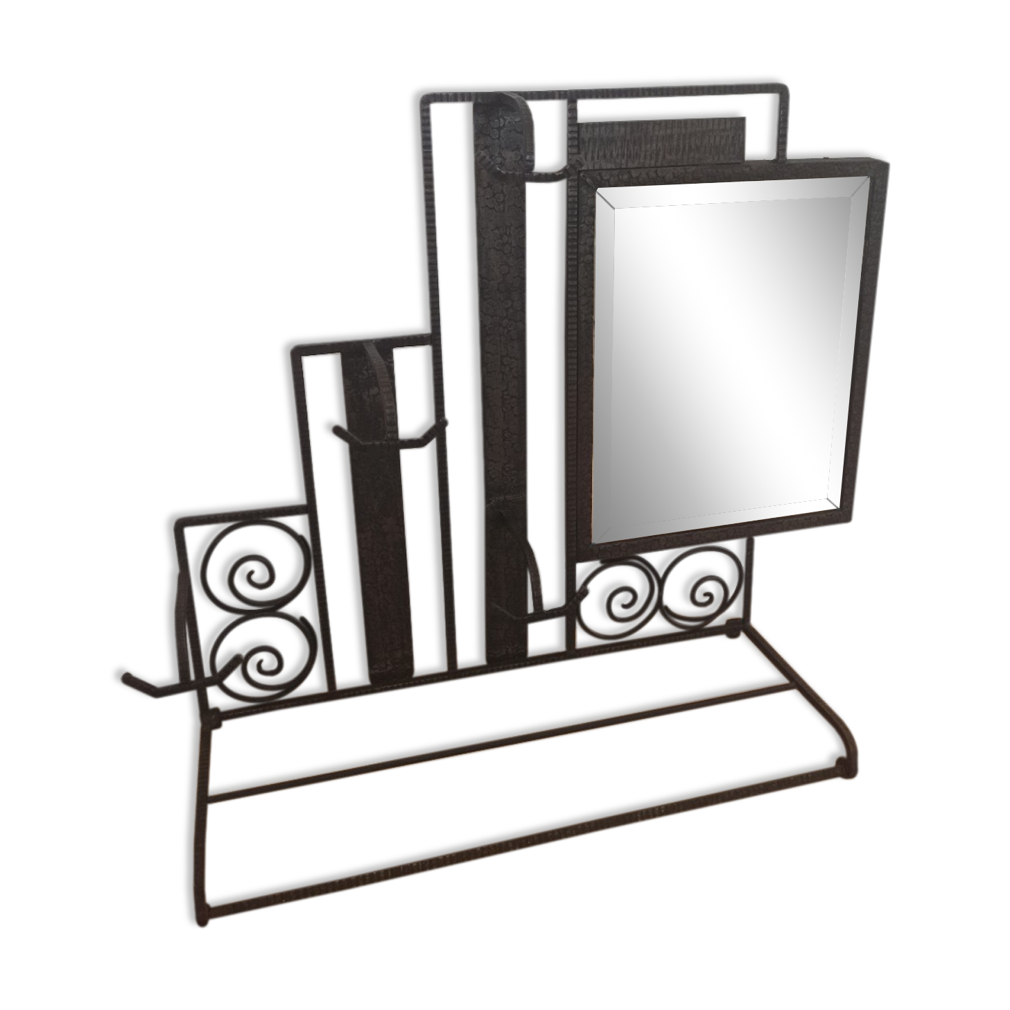 Vintage art deco wall coat rack