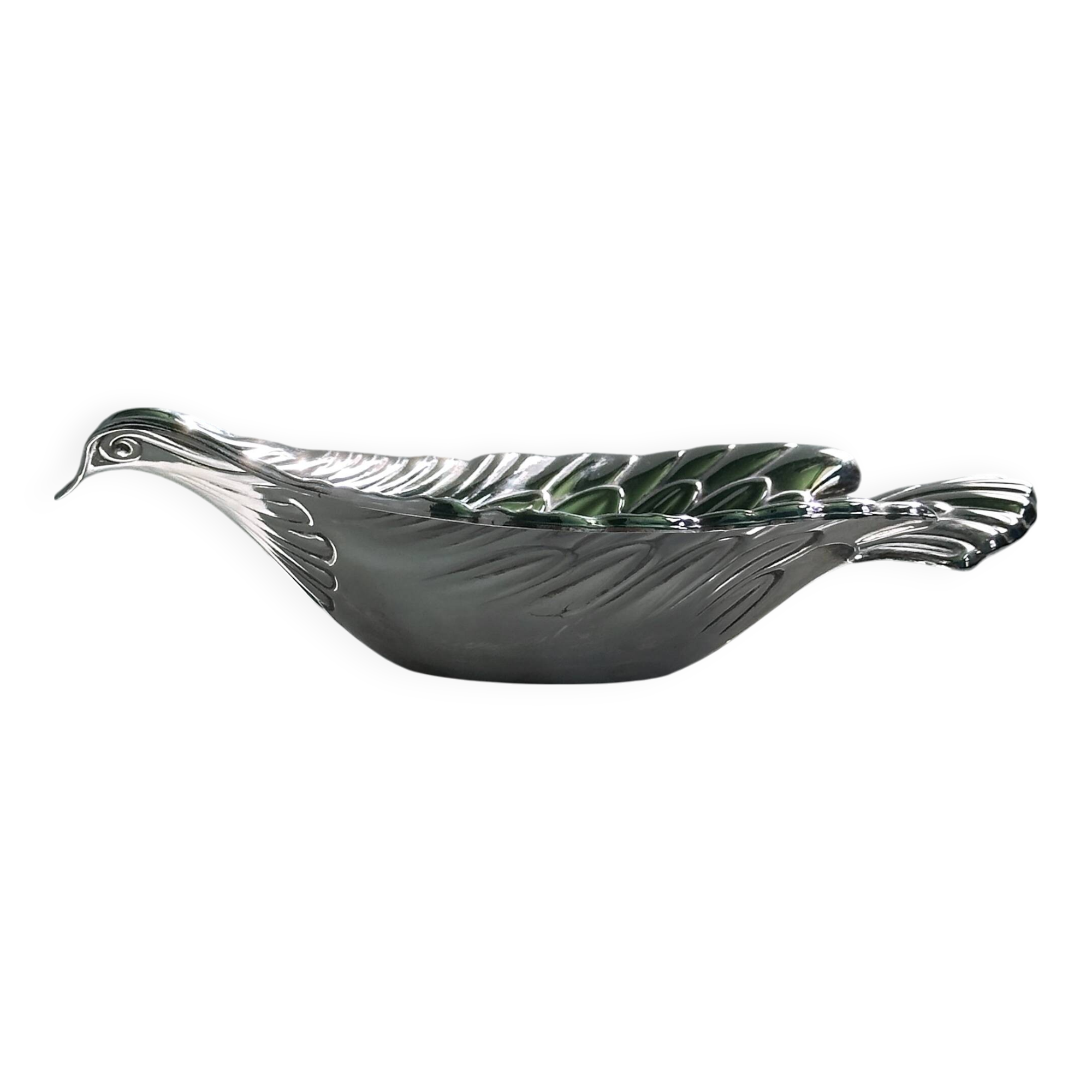 1970s Italian silver plated dove bowl