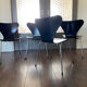 Set of 4 model 3107 dining chairs by Arne Jacobsen for Fritz Hansen 1988