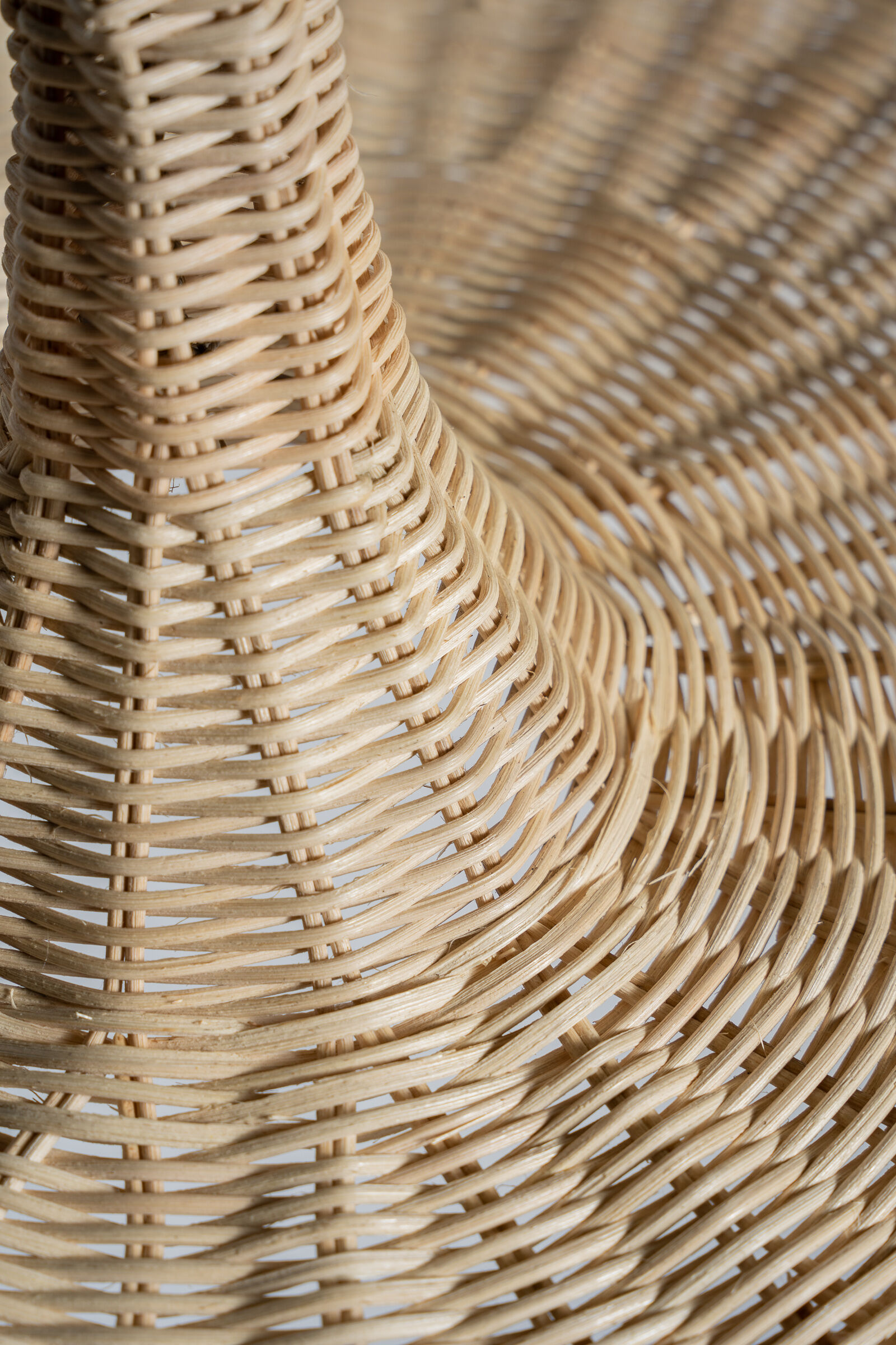 Large suspension, rattan luminaire in hat shape D:80cm