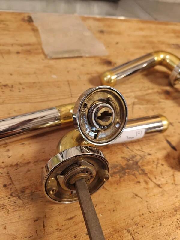 Rare vintage golden and silver metal handle