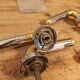Rare vintage golden and silver metal handle