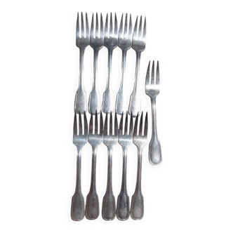 Set of 11 Fish Forks - François Frionet - Silver Metal