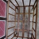 Old small bed or cradle for baby in vintage rattan