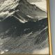 Old photo in black and white artistic mountain in golden frame
