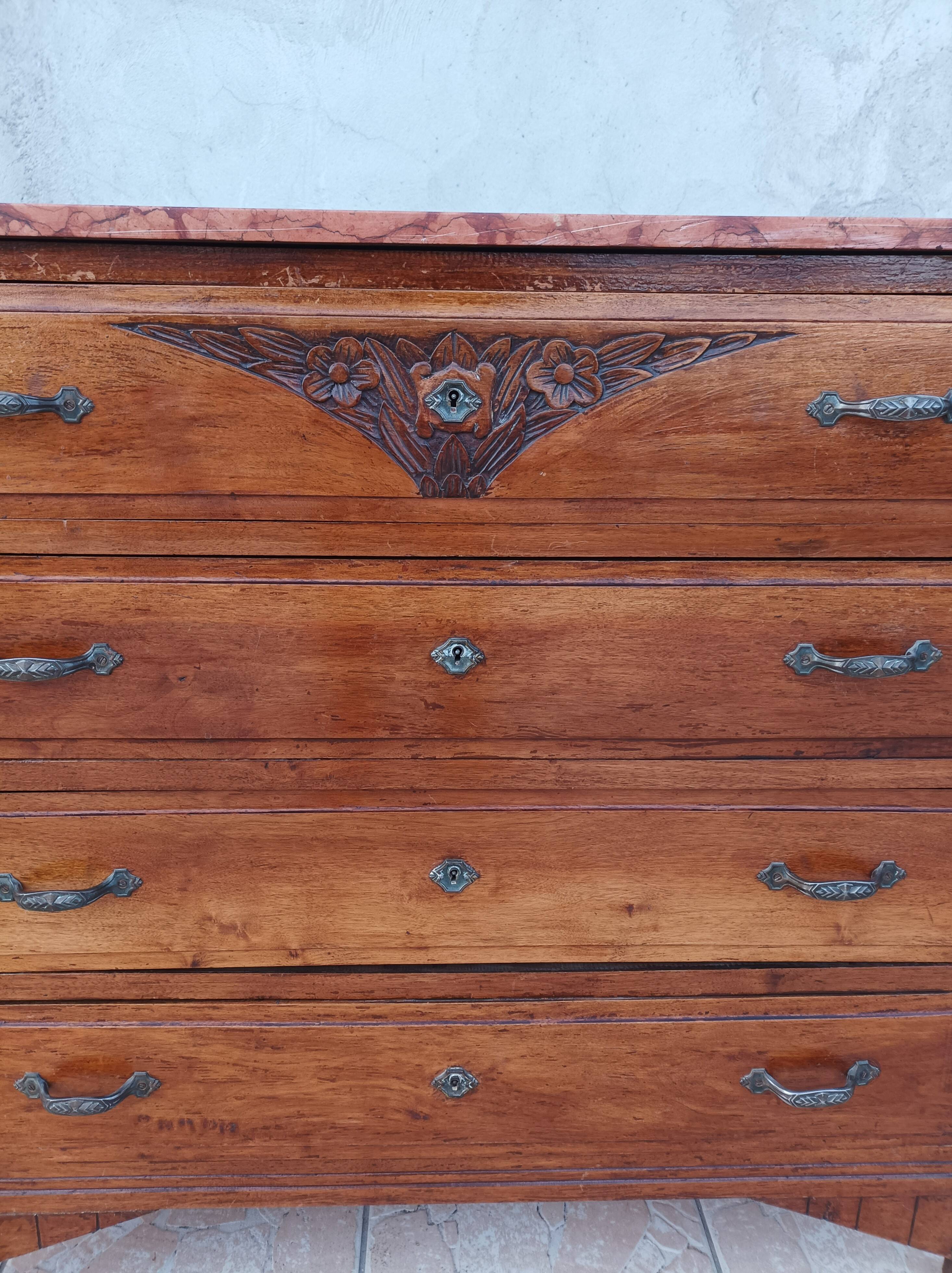 Art Deco walnut commode