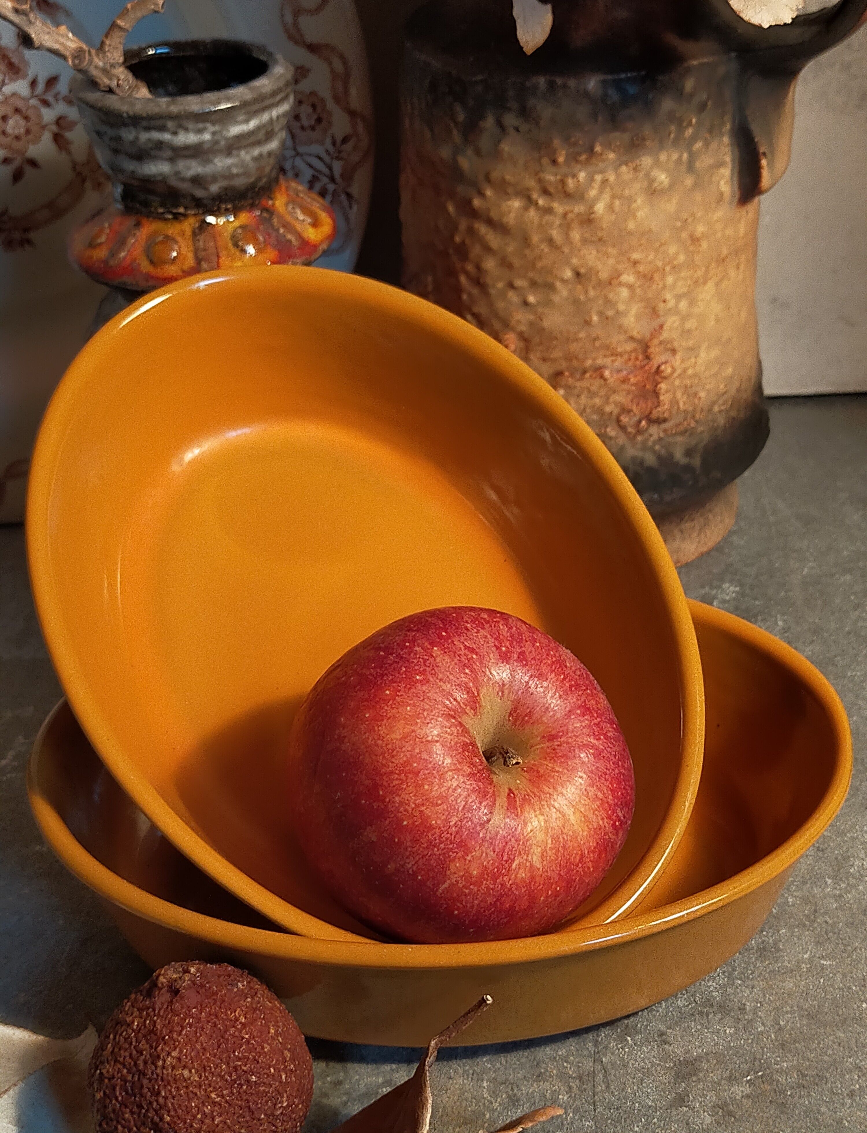 Duo of enamelled cast iron dishes Made in France LE CREUSET vintages