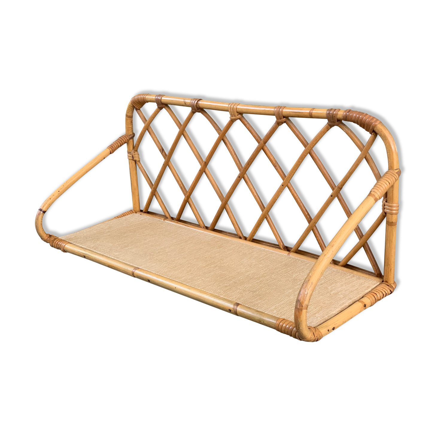 Étagère vintage en rotin