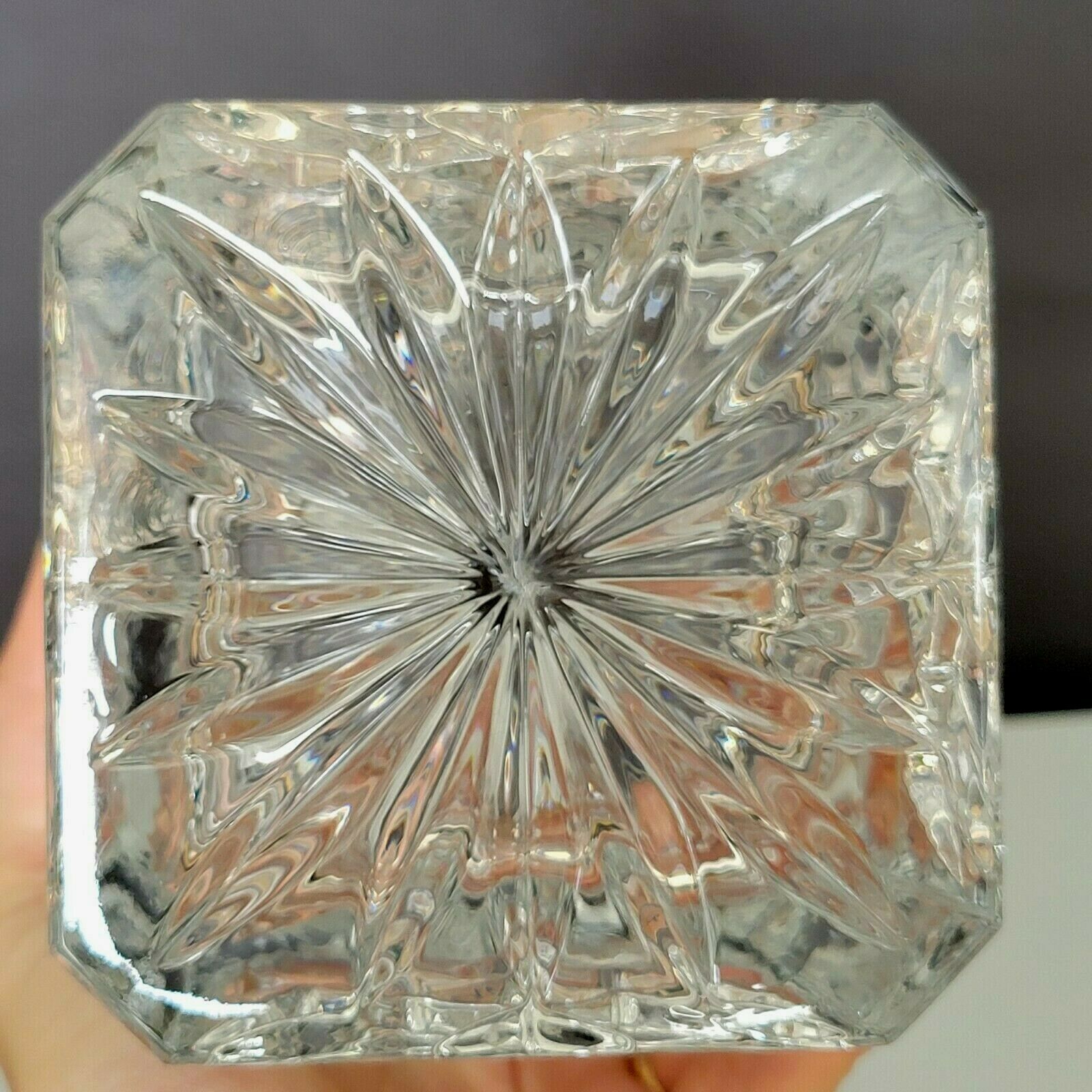 Whisky decanter square bottle in molded crystal