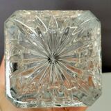 Whisky decanter square bottle in molded crystal