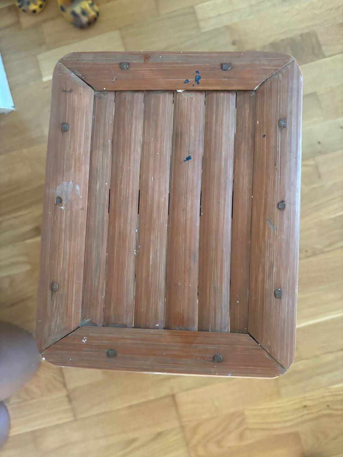 Vintage bamboo and rattan stool