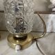 Pair of 1950s brass and glass bedside lamps