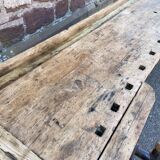 Industrial table Carpenter's workbench in natural raw wood vintage bohemian