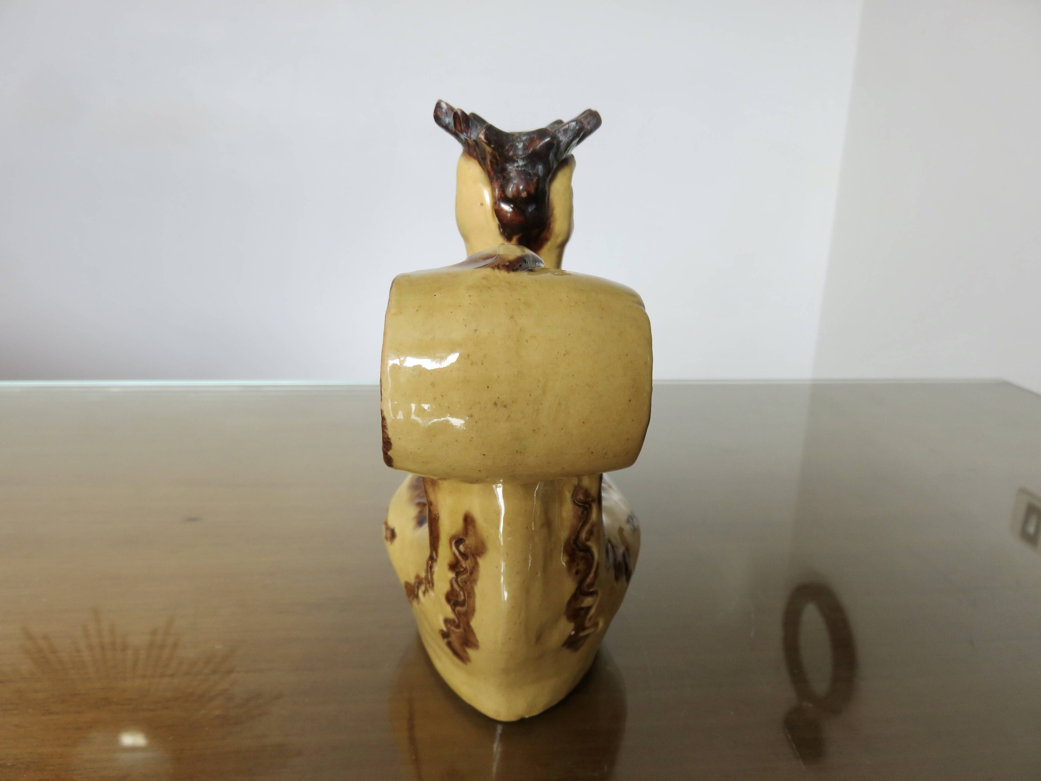 Ceramic candlestick "the rooster" from Périgourdine pottery, 1960