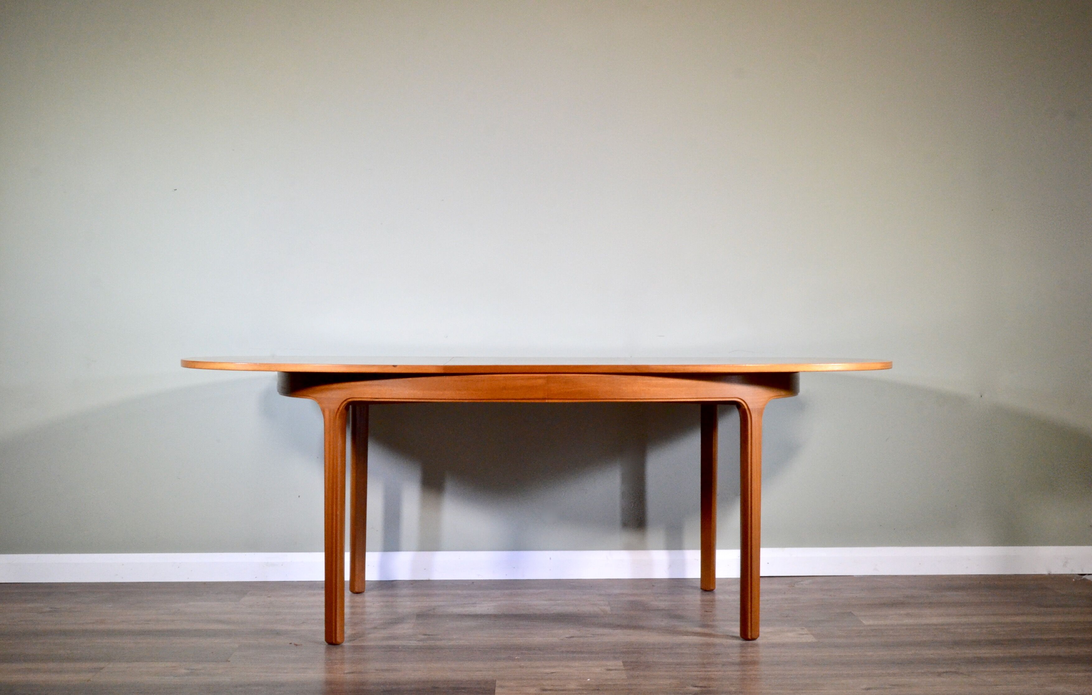 Midcentury oblong teak extending table by Nathan