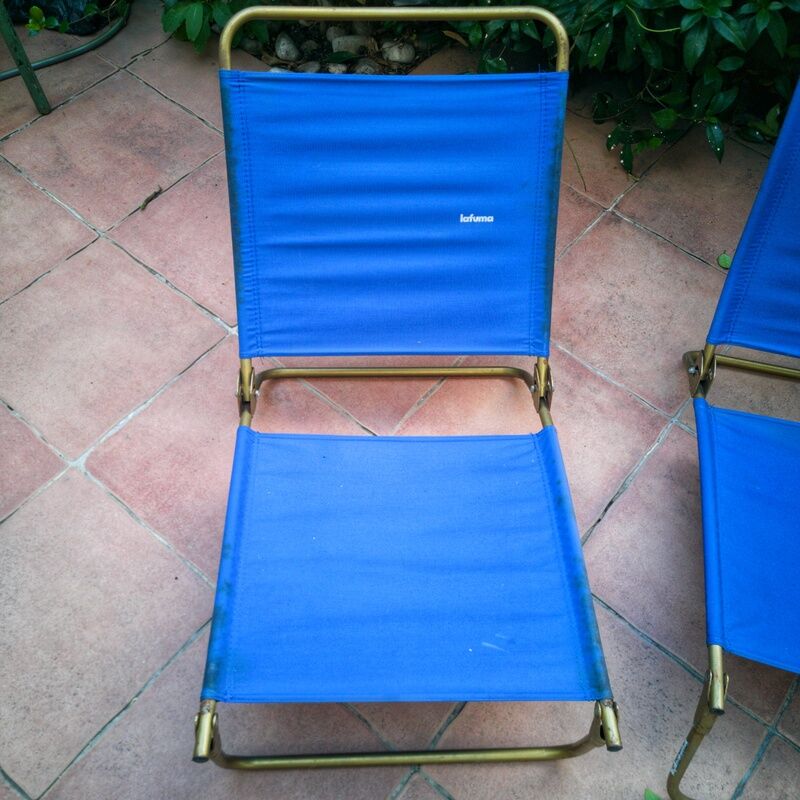 Pair of folding armchairs from plage lafuma
