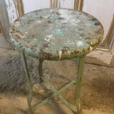Patinated metal industrial stool