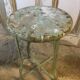 Patinated metal industrial stool