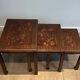 Set of Three Lacquered Nesting Tables with Chinese Decorations, France circa 19