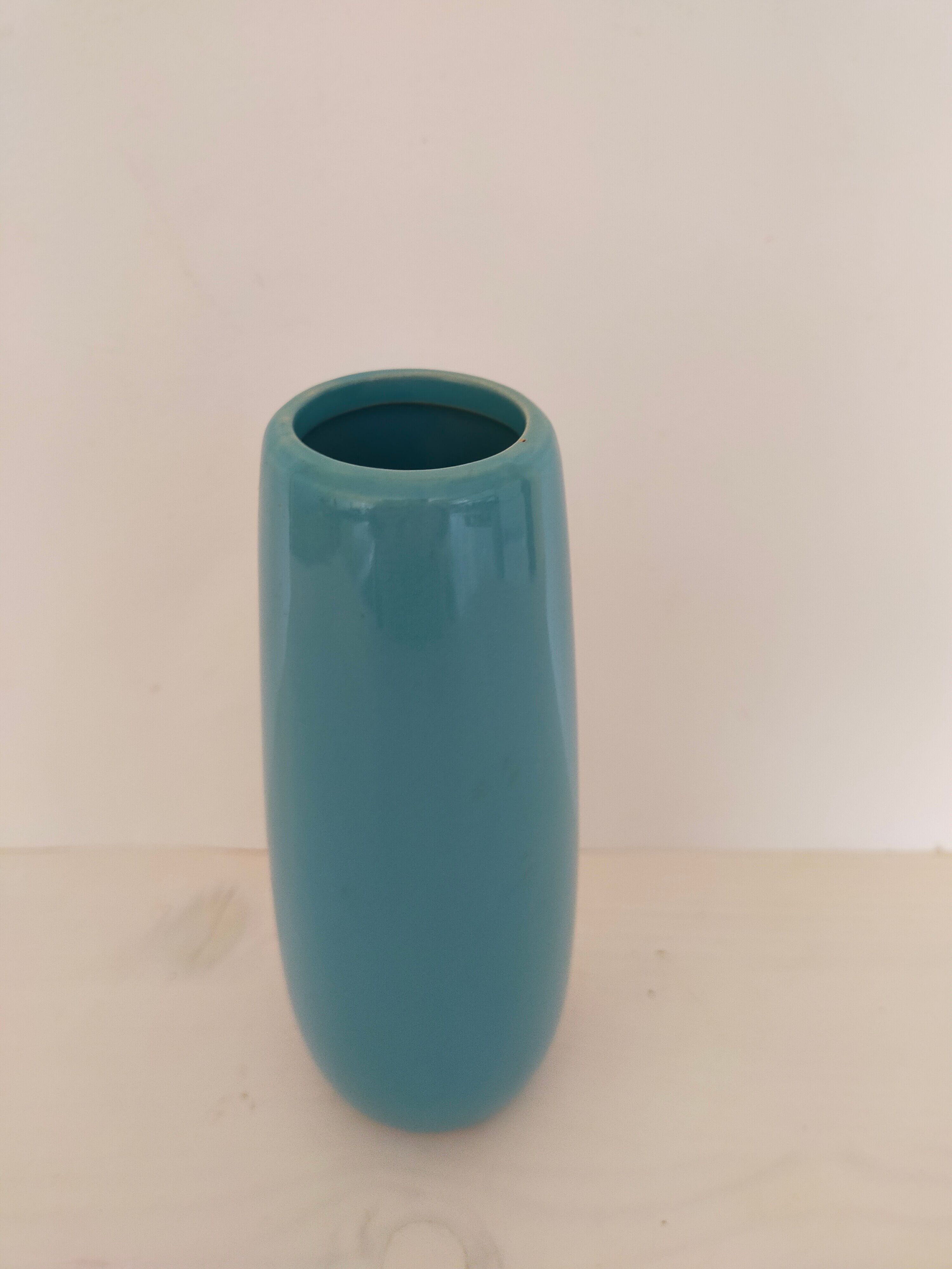 Blue ceramic vase signed