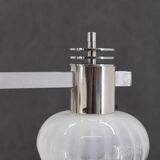 1970s Chrome Plated Chandelier with Murano Glass , Italy