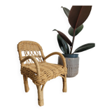 Rattan armchair for dollhouse