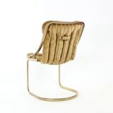 Chaises italiennes vintage en métal doré, Italie années 1970