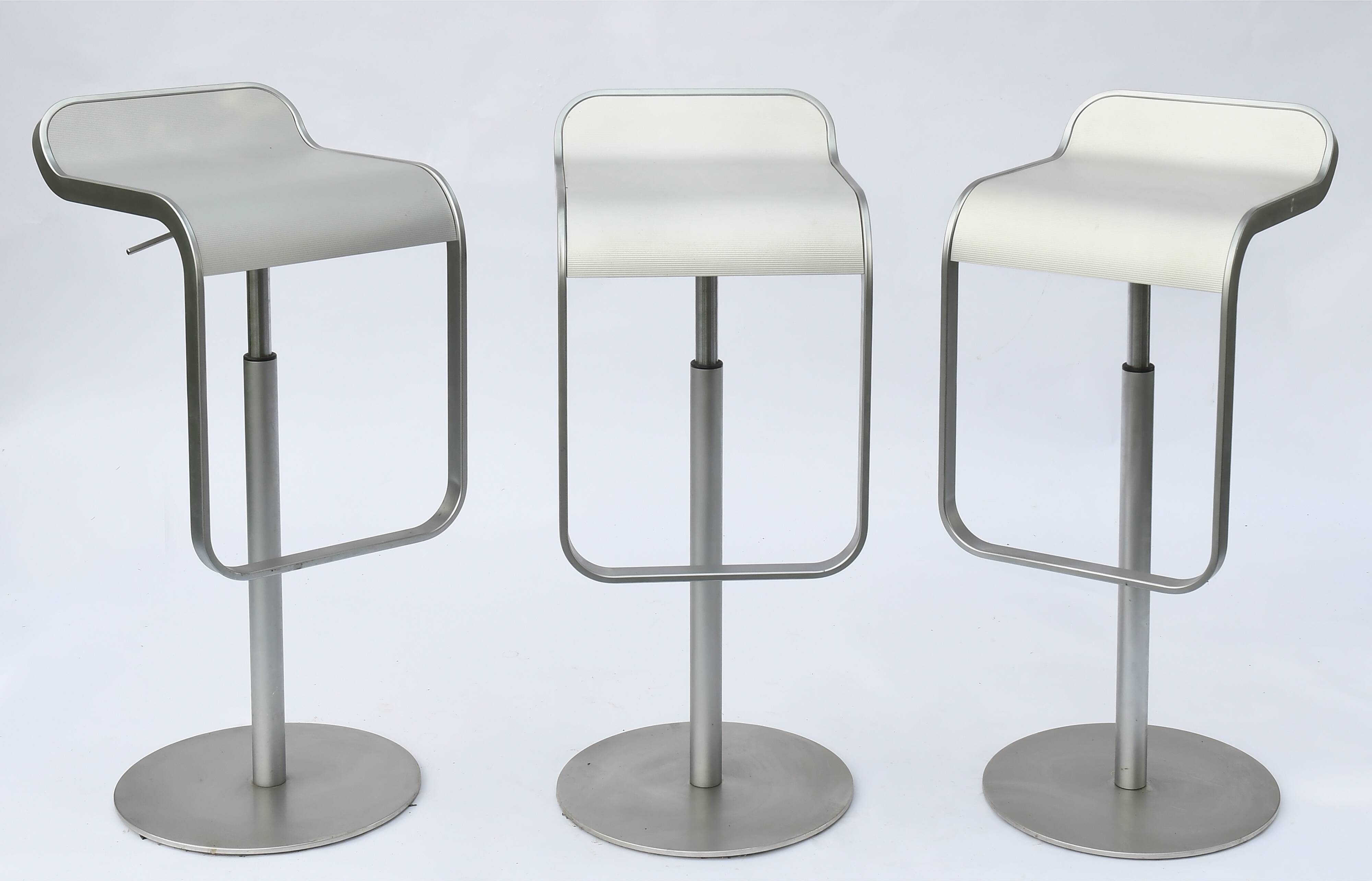 Set of 3 Lem bar stools, designed by Shin and Tomoko Azumi for Lapalma