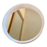 Vintage Belgian white round mirror